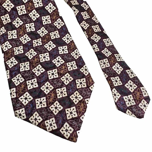 Christian Dior Monsieur Silk Men's Neck Tie Designer Geometric Pattern Classic - Picture 2 of 10